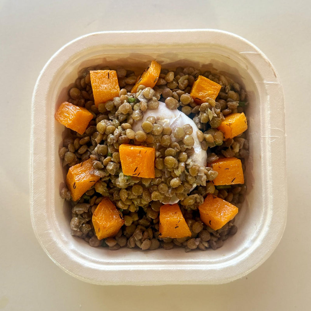 ENSALADA TEMPLADA DE LENTEJAS Y CALABAZA