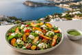 Mediterranean Nectarine Salad with Spirulina, Eatsana Marbella Salad