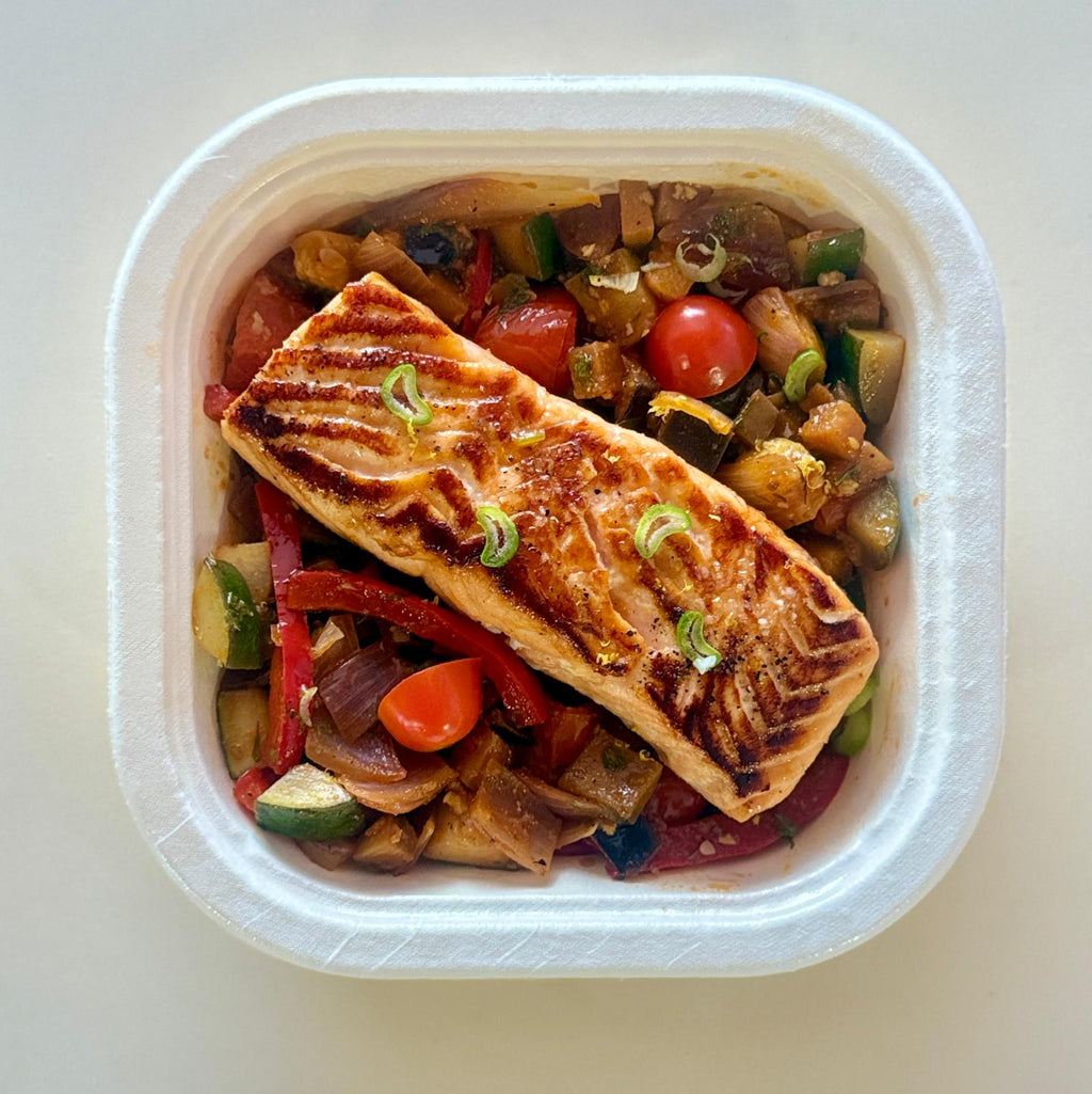 TAGINE DE VERDURAS CON SALMÓN AL YUZU