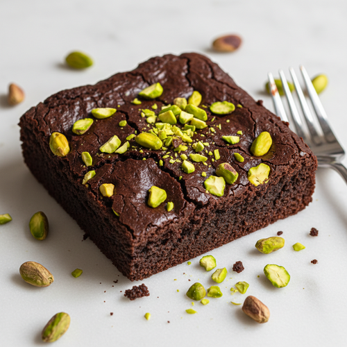 Brownie de chocolate negro con pistacho, postre casero Eatsana