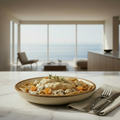 BLANQUETTE CREMOSA DE POLLO, CON INTEGRAL PENNE PASTA Y ZANAHORIA