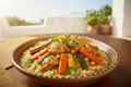 Chicken with Moroccan couscous and spiced vegetables, Eatsana Marbella