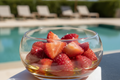 Fresas frescas marinadas con un toque de aceite de oliva virgen extra y una pizca de Sal de Marbella® Malaga españa
