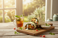 Wrap gourmet vegano de seitán con salsa de yogur y ras el hanout, Eatsana