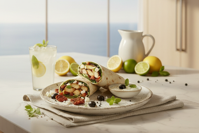 WRAP GOURMET DE POLLO CON SALSA DE YOGUR Y RAS EL HANOUT